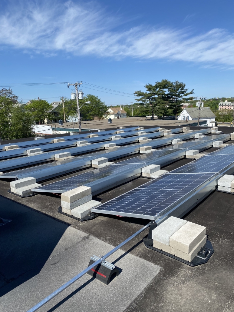 solar panels on flat roof